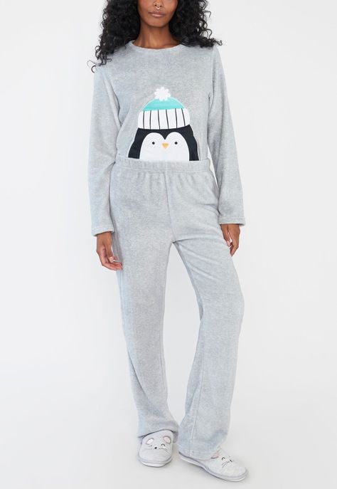 Pijama Mujer Coral Print Gris Corona-3