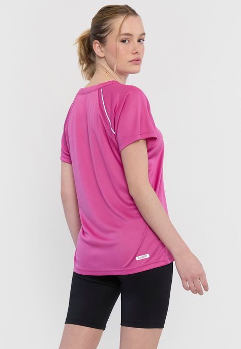 Polera Mujer Deportiva Morado V-Neck Corona-1