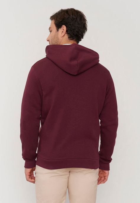 Polerón Hombre Clásico Full Zipper Burdeo Corona-1