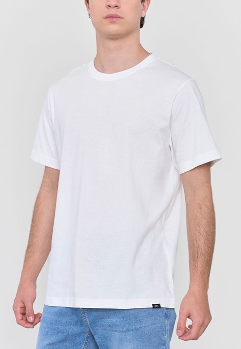 Polera Hombre R-Neck Lisa Blanco Corona-2