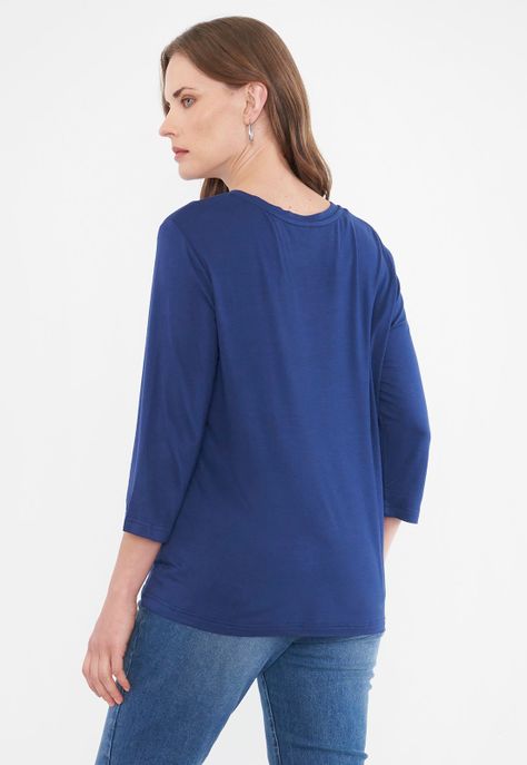 Polera Mujer Manga Larga Navy Corona-1