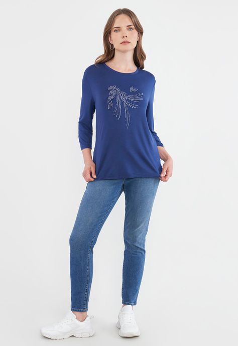 Polera Mujer Manga Larga Navy Corona-3