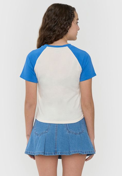Polera Niña Teen Raglan Sporty Azul Corona-2