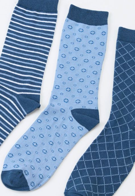 Calcetines Hombbre Tripack Mix Azul Corona-3