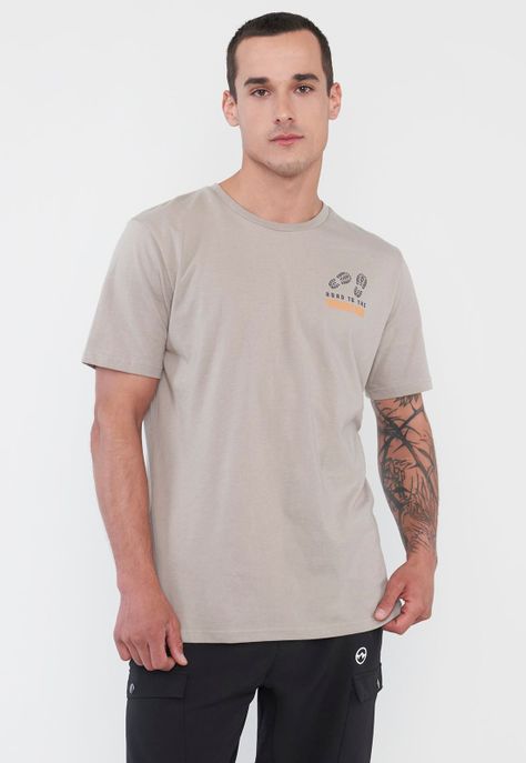 Polera Outdoor Hombre Fun Print II Beige Corona-0
