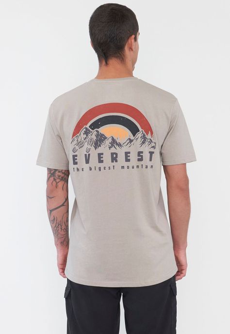 Polera Outdoor Hombre Fun Print II Beige Corona-1