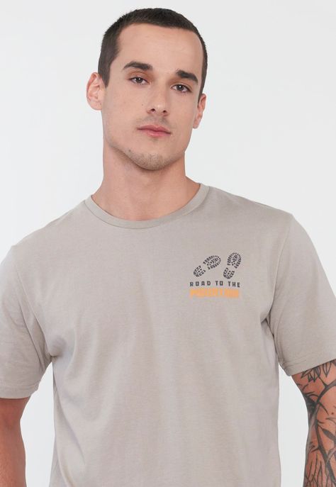 Polera Outdoor Hombre Fun Print II Beige Corona-2