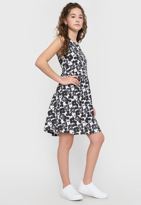 Vestido Niña Teen Skater Negro Corona-0