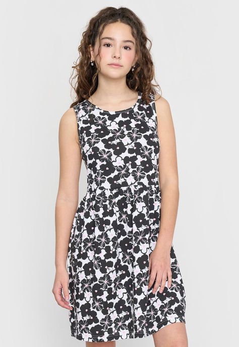 Vestido Niña Teen Skater Negro Corona-1