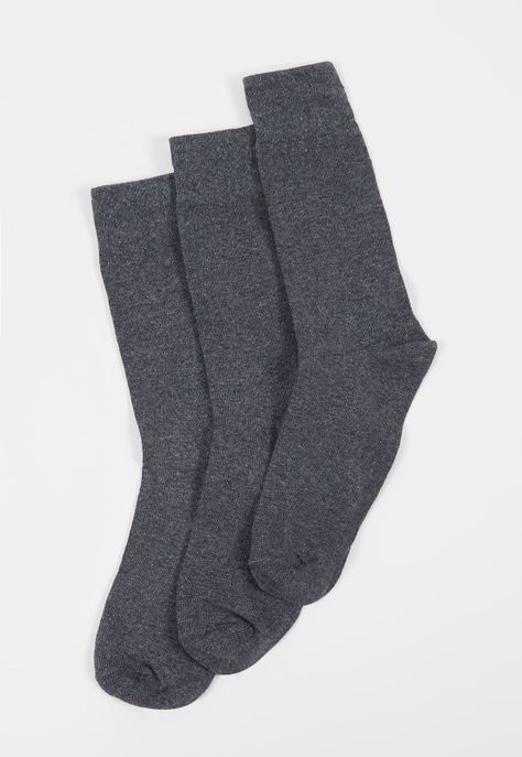 Tripack Calcetines Hombre Liso Charcoal - Hombre Corona-0
