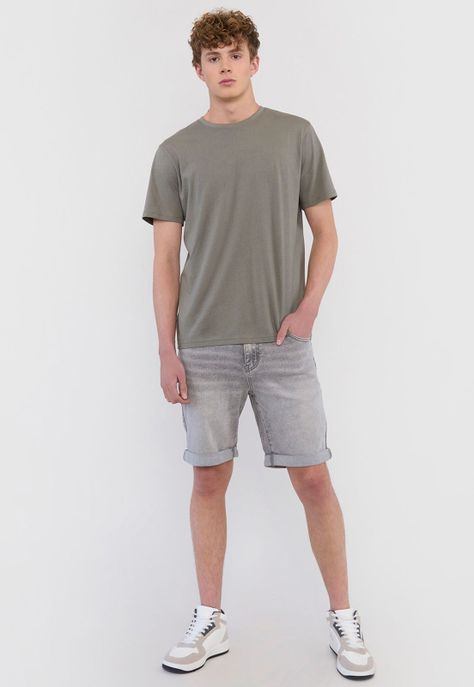 Polera Hombre Lisa R-Neck Ecru Corona-3