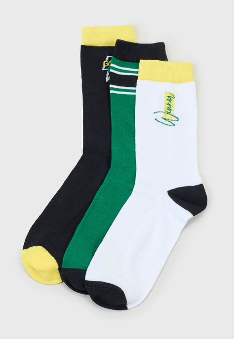 Calcetines Hombre Print Tripack Amarillo Corona-0