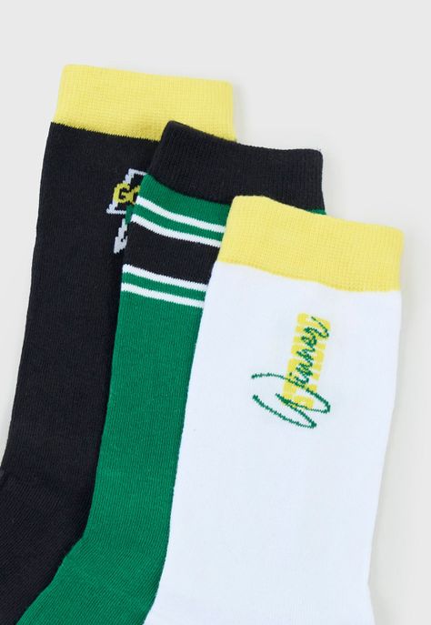 Calcetines Hombre Print Tripack Amarillo Corona-1