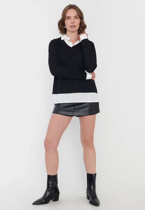 Sweater Mujer Camant Blusa Negro Corona-3