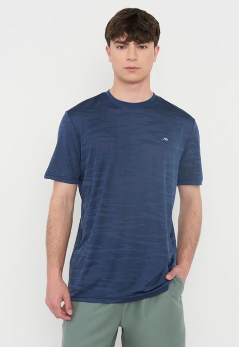 Polera Hombre Deportiva Texturizada Navy Corona-0