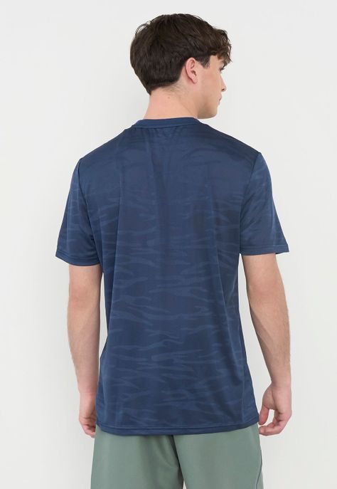 Polera Hombre Deportiva Texturizada Navy Corona-1