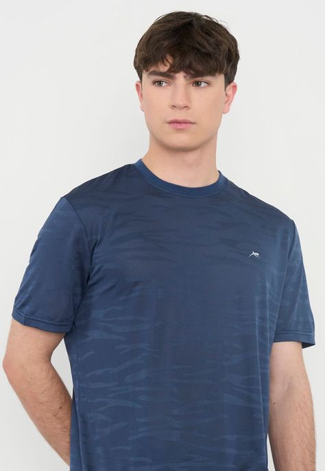 Polera Hombre Deportiva Texturizada Navy Corona-2