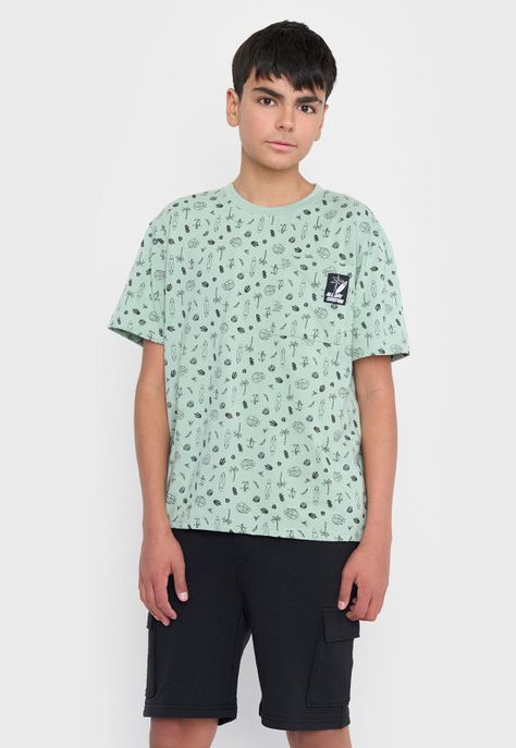 Polera Niño Teen MC Full Bolsillo Aqua Corona-0