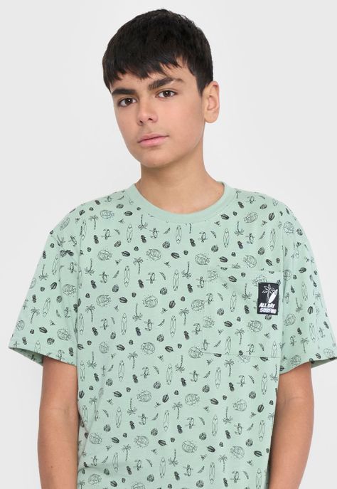 Polera Niño Teen MC Full Bolsillo Aqua Corona-2
