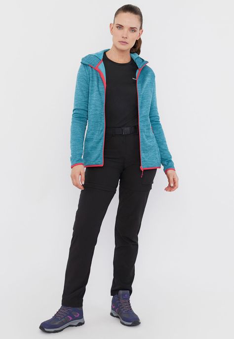 Polerón Outdoor Mujer Waffle Melange Azul Corona-3