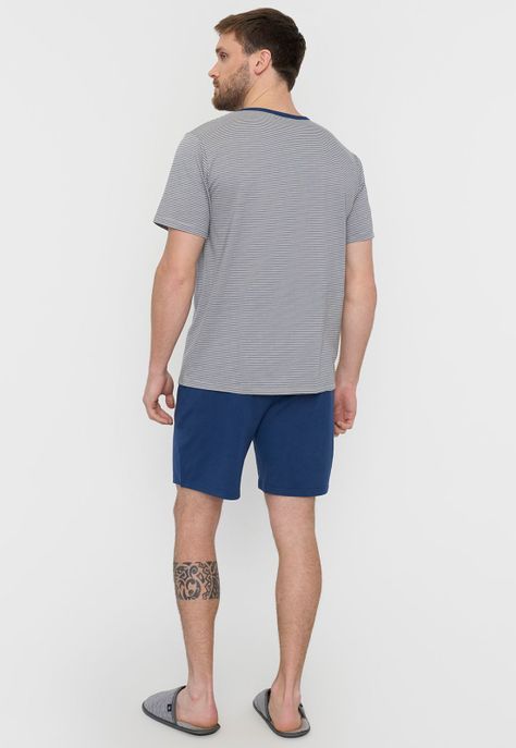 Pijama Hombre Henley Gris Corona-1