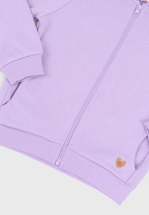 Poleron Niña Kids Full Zipper Lila Corona-3