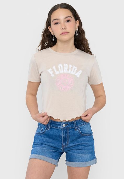 Polera Niña Teen MC Fun Roulette Beige Corona-0