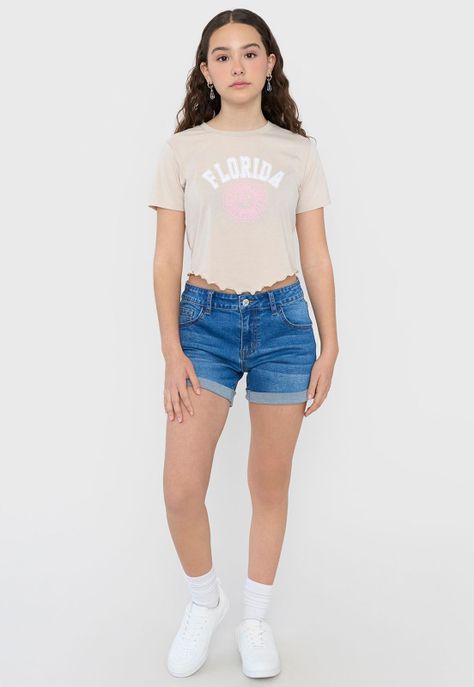 Polera Niña Teen MC Fun Roulette Beige Corona-3