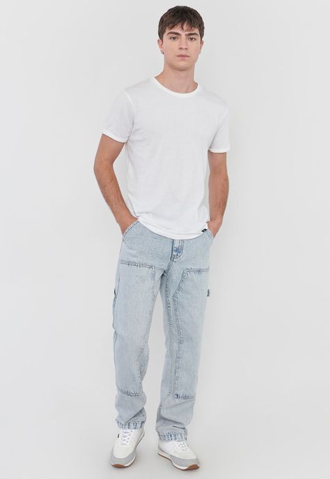 Jeans Hombre Carpenter Celeste Nevado Corona-0