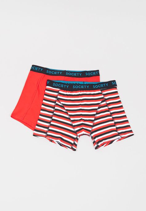 Bóxer Hombre Bipack Print Líneas Rojo Corona-0