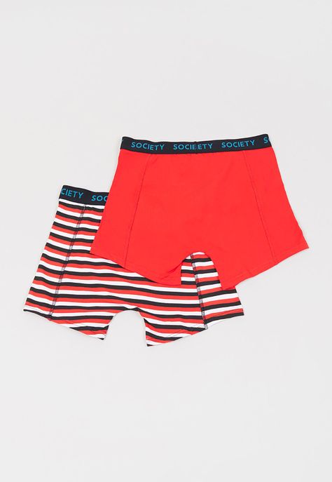 Bóxer Hombre Bipack Print Líneas Rojo Corona-1