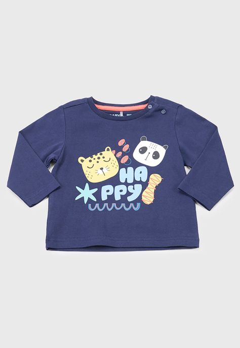 Polera Bebe Niño M/L Focal Navy Corona-0
