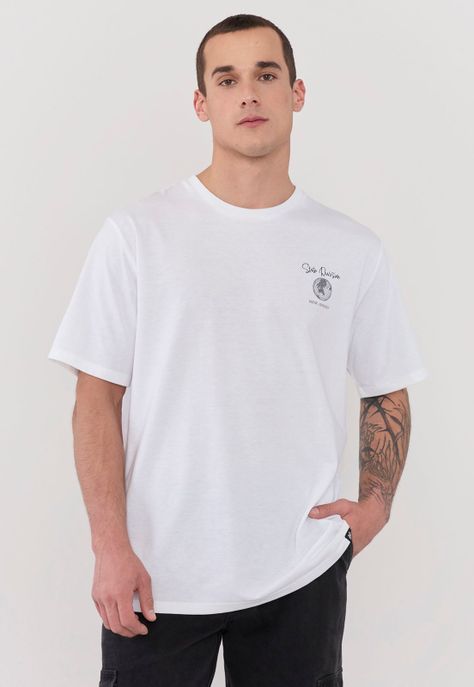 Polera Hombre Focal Print Blanco Corona-0