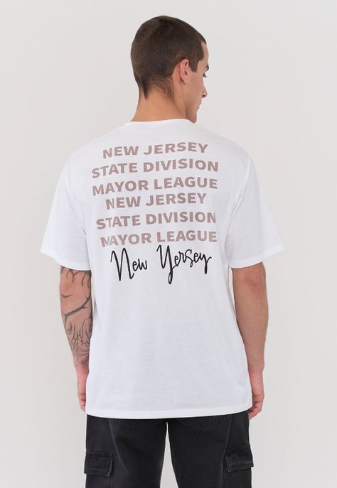 Polera Hombre Focal Print Blanco Corona-1