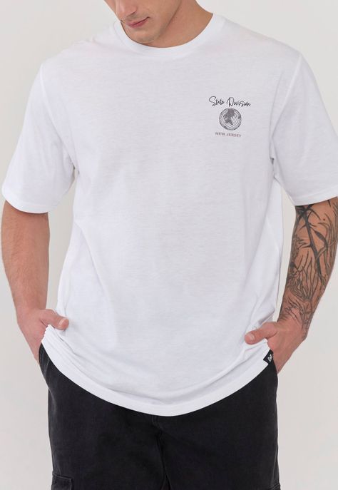 Polera Hombre Focal Print Blanco Corona-2