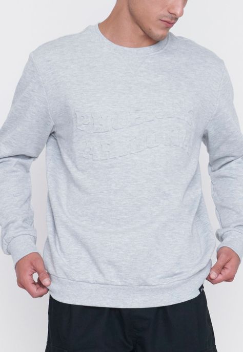 Polerón Hombre Emboss College Gris Corona-2