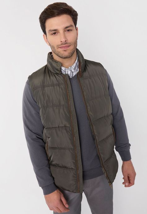 Parka Hombre S/M Cuello Suede Musgo Corona-0
