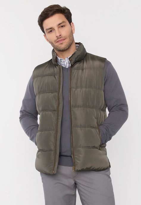 Parka Hombre S/M Cuello Suede Musgo Corona-1