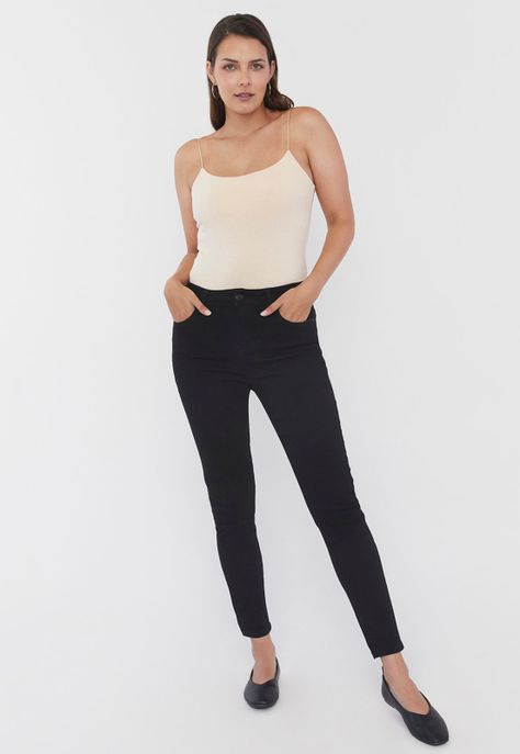 Jeans Mujer Skinny Negro Corona-0