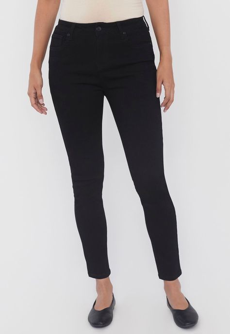 Jeans Mujer Skinny Negro Corona-1
