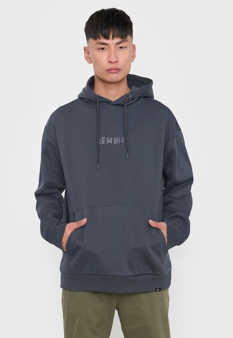 Polerón Hombre Hood Print Asiatico Azul Oscuro Corona-0