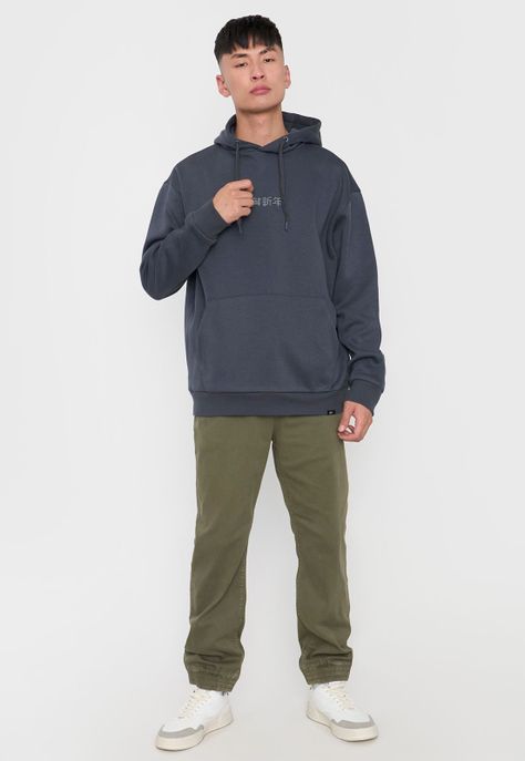 Polerón Hombre Hood Print Asiatico Azul Oscuro Corona-3