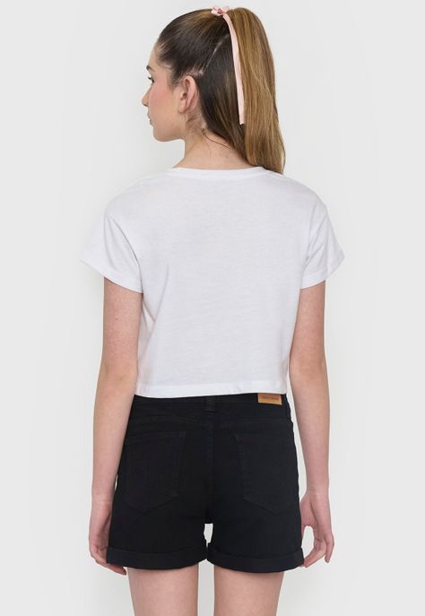 Polera Niña Teen Manga Corta Fun Blanco Corona-1
