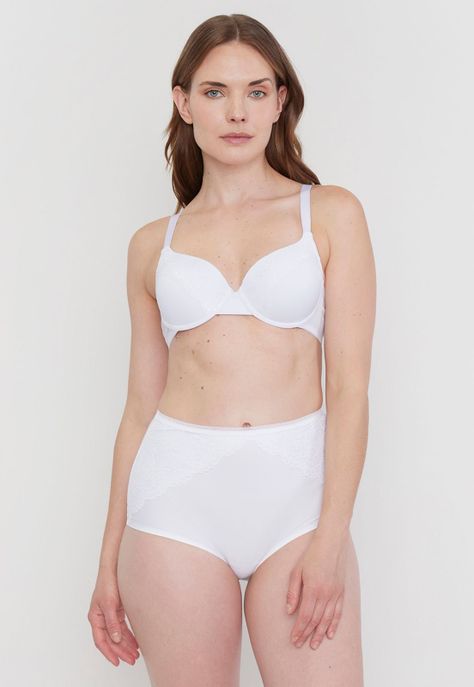 Calzón Mujer Alto Microfibra Laser Cut Blanco Corona-0