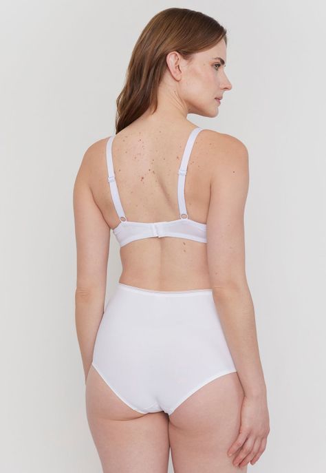 Calzón Mujer Alto Microfibra Laser Cut Blanco Corona-2
