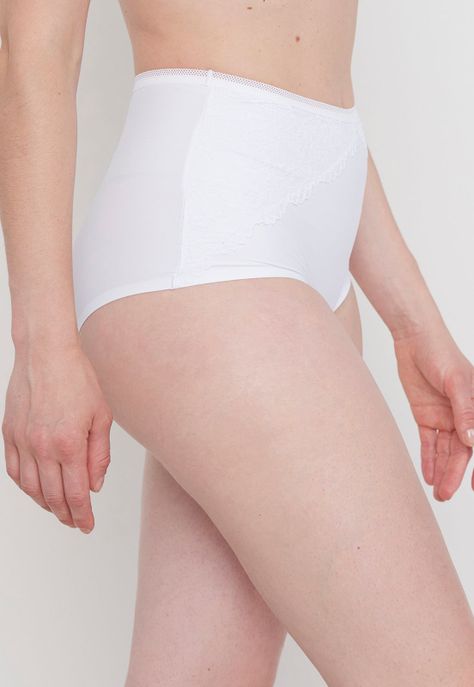 Calzón Mujer Alto Microfibra Laser Cut Blanco Corona-3