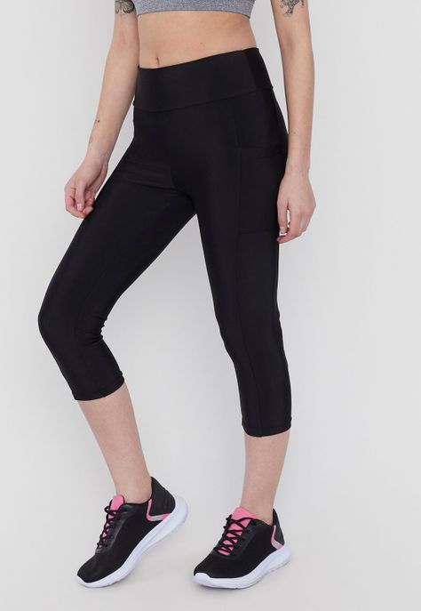 Calza Deportiva Mujer Crop Color Negro Corona-1
