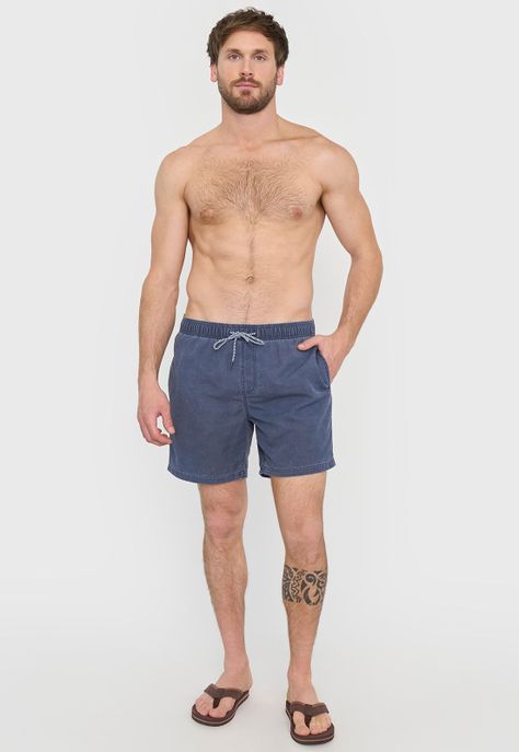 Traje de Baño Hombre Azul Lavado Corona-3