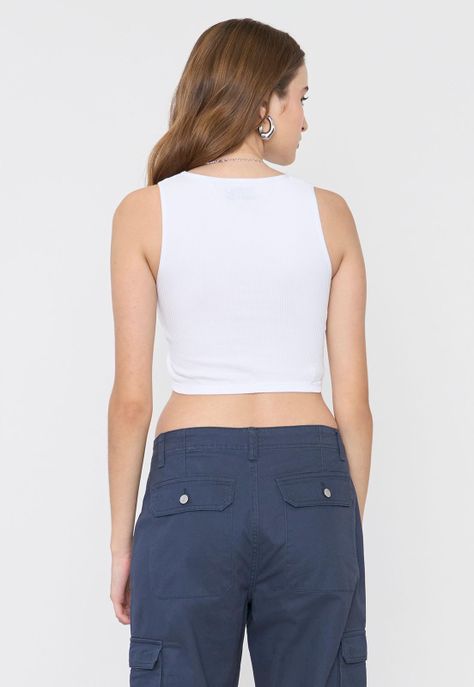 Polera Mujer Sin Mangas Cuello Halter Blanco Corona-1
