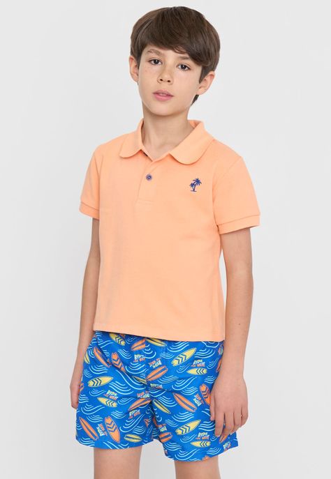 Polera Niño Kids Piqué Naranjo Corona-0